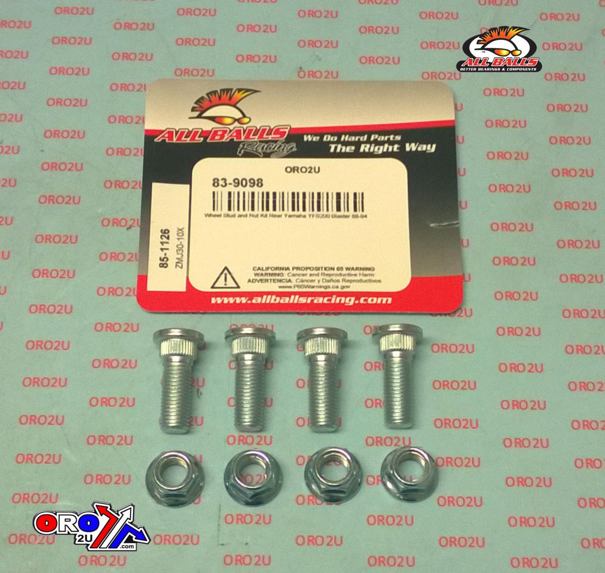 WHEEL NUTS AND STUDS SET-4, ALLBALLS 85-1126, Yamaha YFS200 Blaster 88-94 thumbnail 2