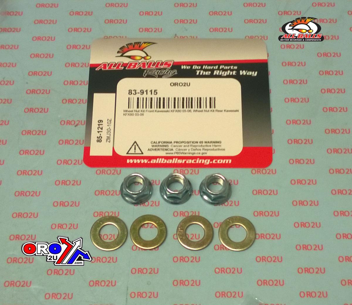 WHEEL NUTS & WASHERS ALLBALLS, ALLBALLS 85-1219 KAW KFX/KSF 80 thumbnail 2