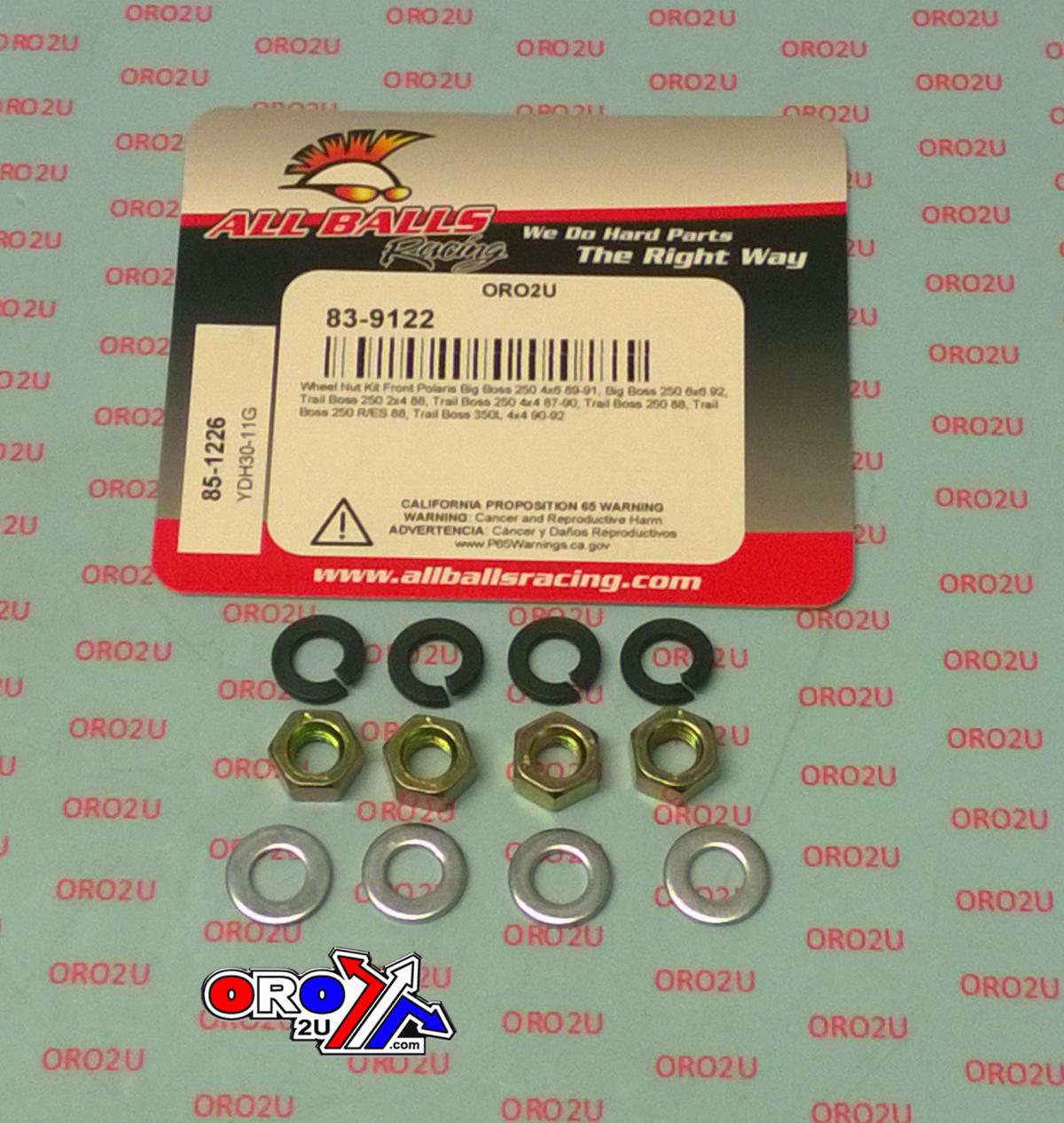 WHEEL NUT WASHER KIT 87-92 POLARIS BIG TRAIL BOSS 250 350L ALLBALLS 85-1226 7542301 thumbnail 2