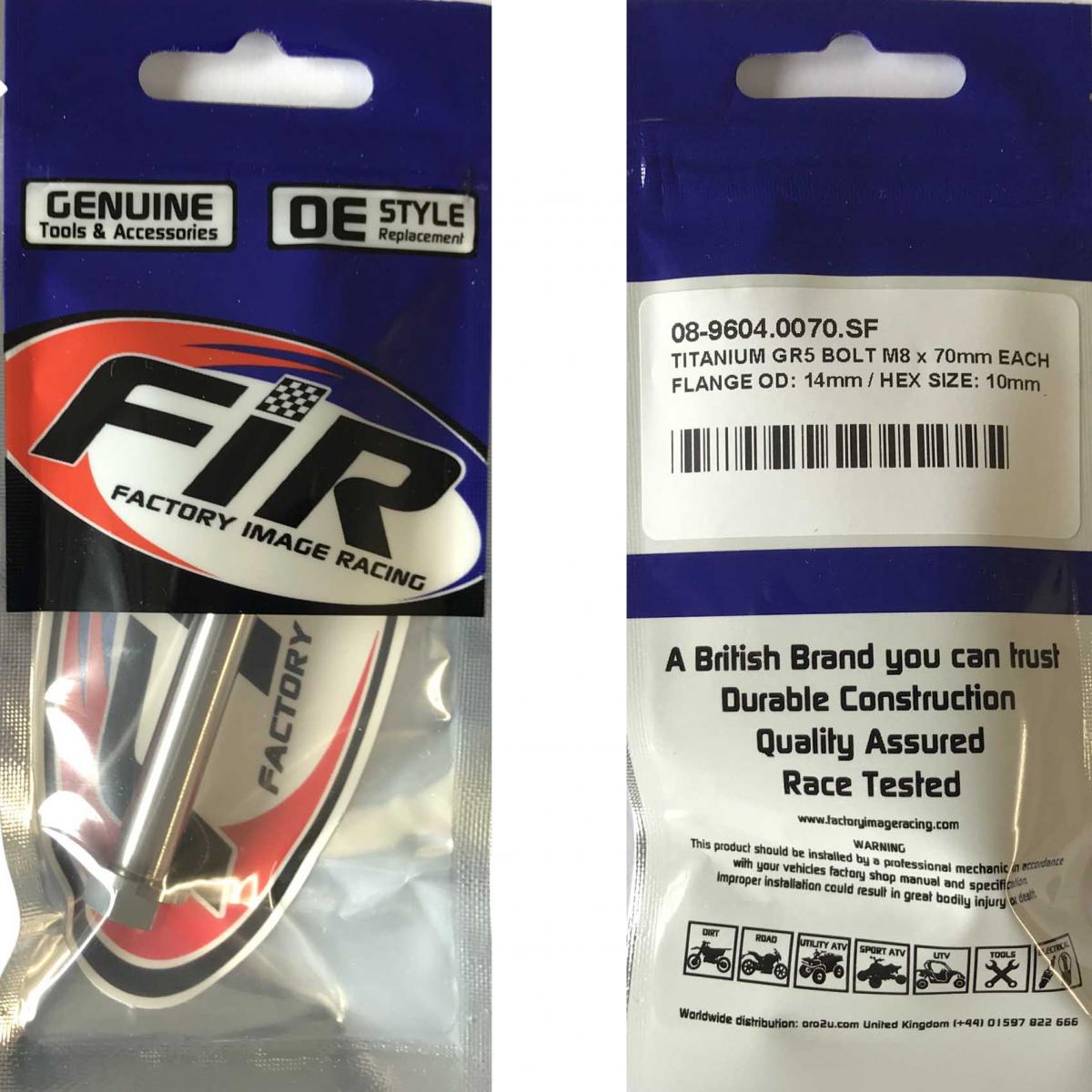 TITANIUM GR5 BOLT M8 x 70mm EACH, FLANGE OD: 14mm / HEX SIZE: 10mm, / thumbnail 2