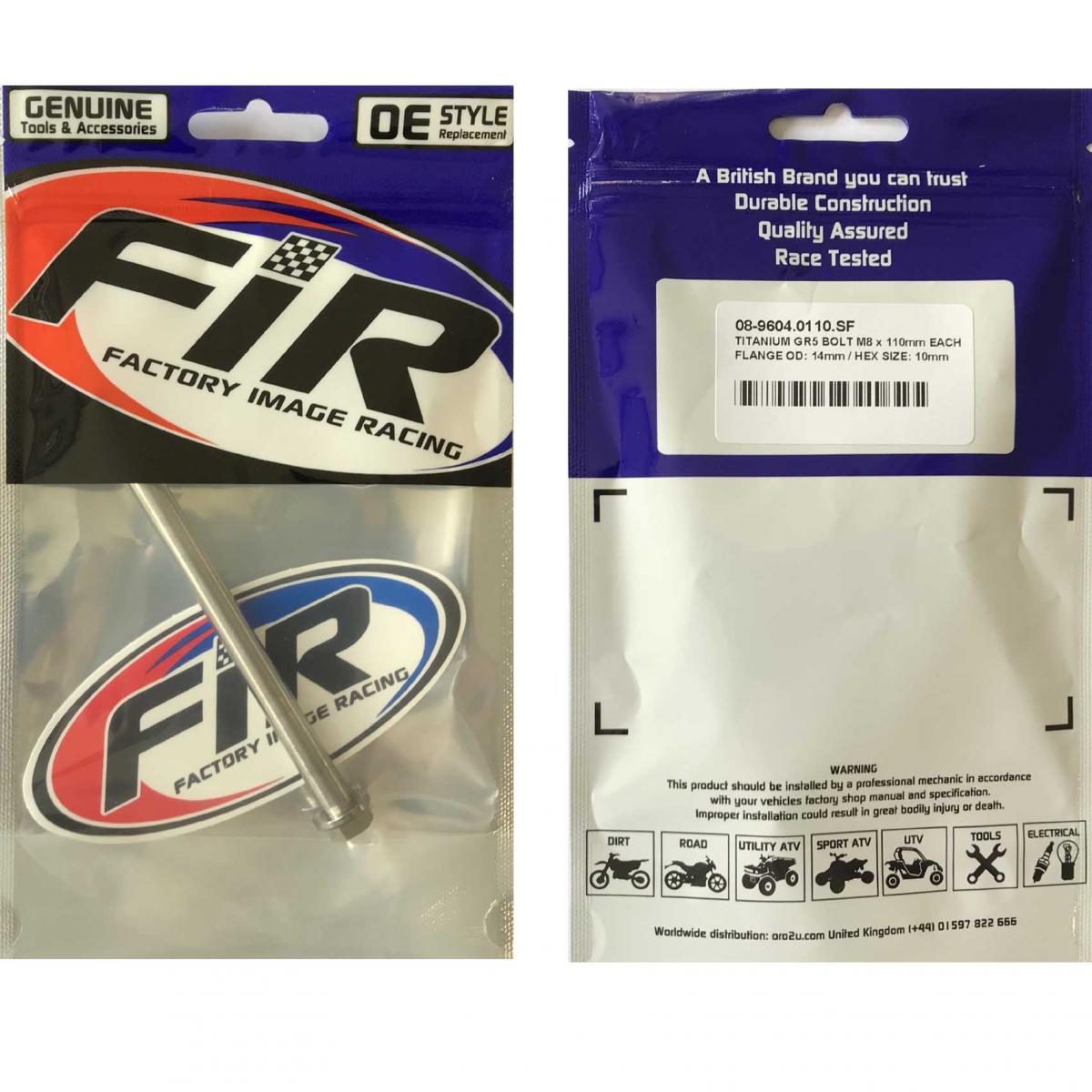 TITANIUM GR5 BOLT M8 x 110mm EACH, FLANGE OD: 14mm / HEX SIZE: 10mm, / thumbnail 2