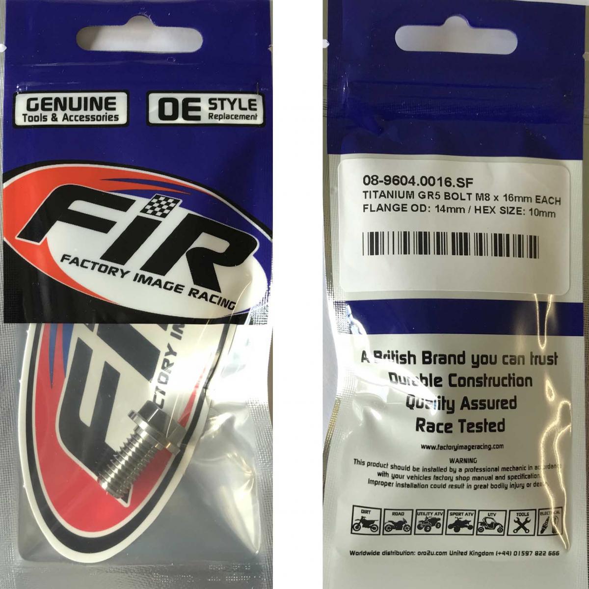 TITANIUM GR5 BOLT M8 x16mm EACH, FLANGE OD: 14mm / HEX SIZE: 10mm, / thumbnail 2