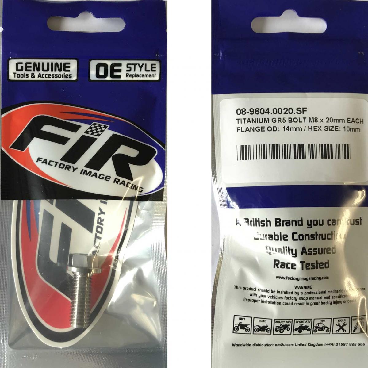 TITANIUM GR5 BOLT M8x20mm EACH, FLANGE OD: 14mm / HEX SIZE: 10mm, / thumbnail 3