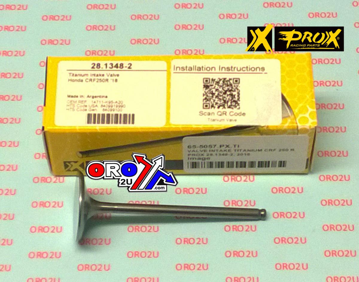 VALVE INTAKE TITANIUM CRF 250R 2018-2025, PROX 28.1348-2, 14711-K95-A20 thumbnail 2