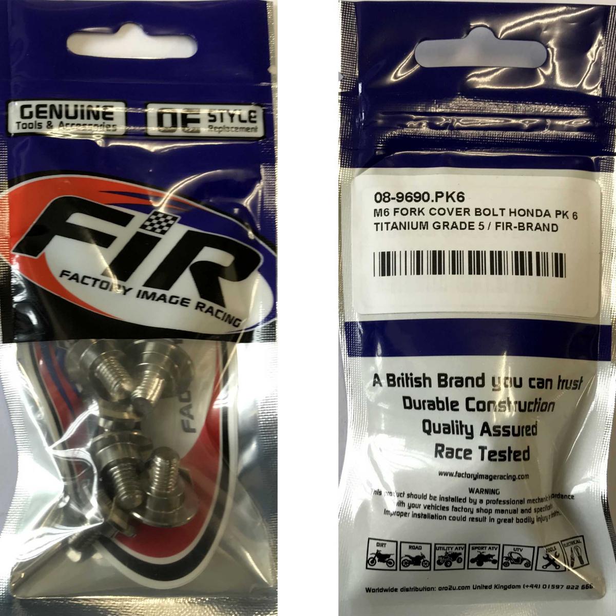 M6 FORK COVER BOLT HONDA PK 6, TITANIUM GRADE 5 / OEM PART NO: 90113-MAC-780 thumbnail 2