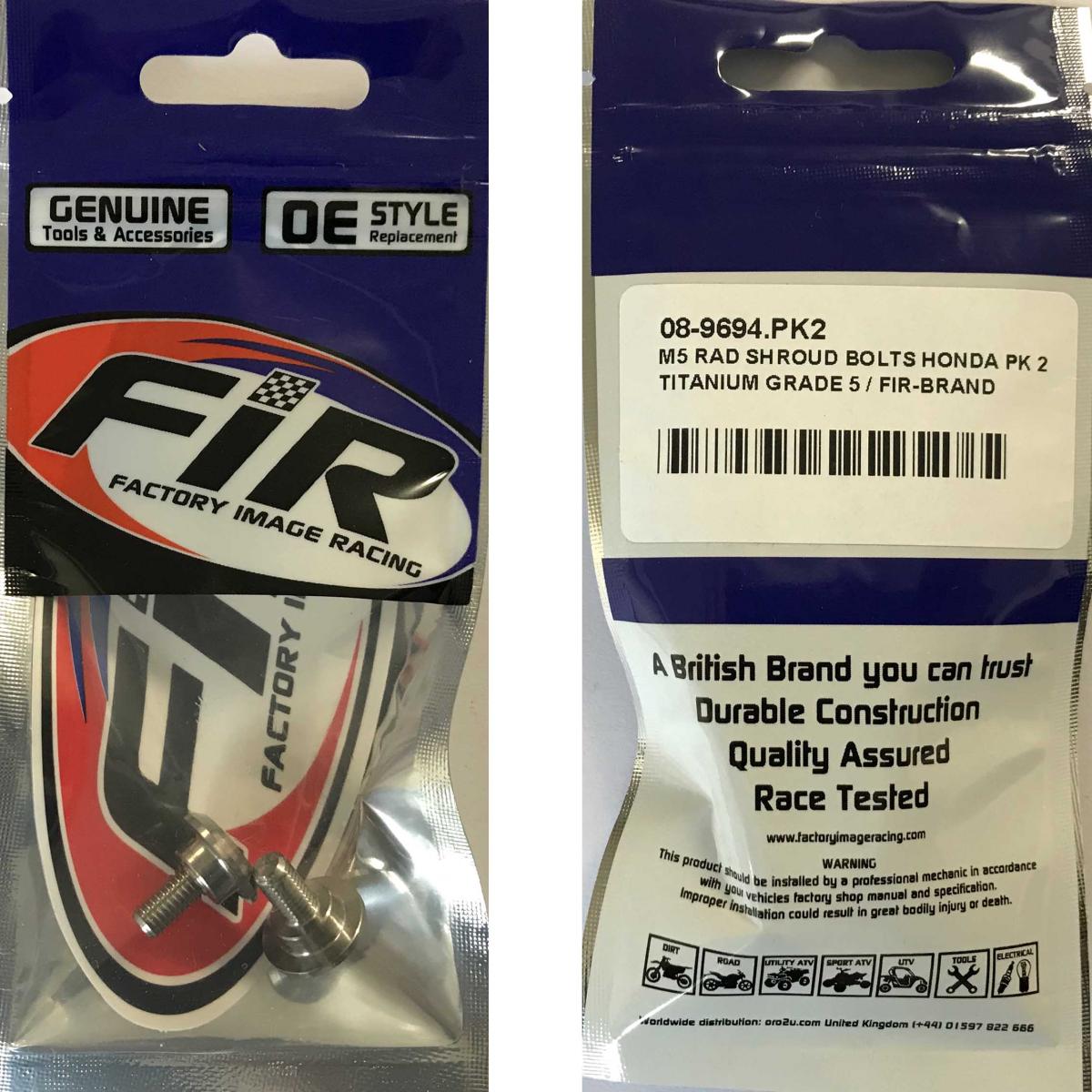 M5 RAD SHROUD BOLTS HONDA PK 2, TITANIUM GRADE 5 / OEM REF: 90101-KRN-730 thumbnail 2