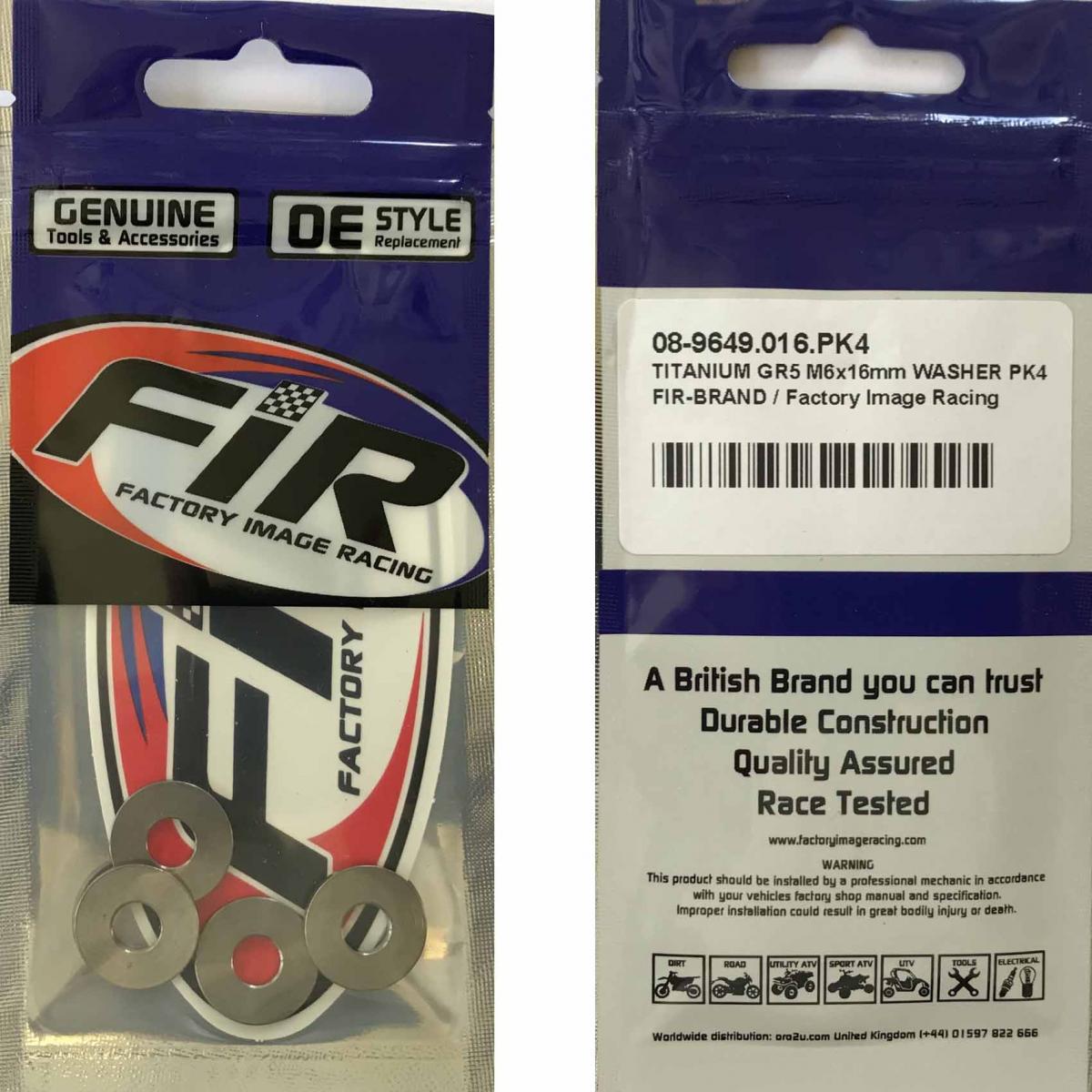 TITANIUM GR5 M6X16mm WASHER PK4 thumbnail 2