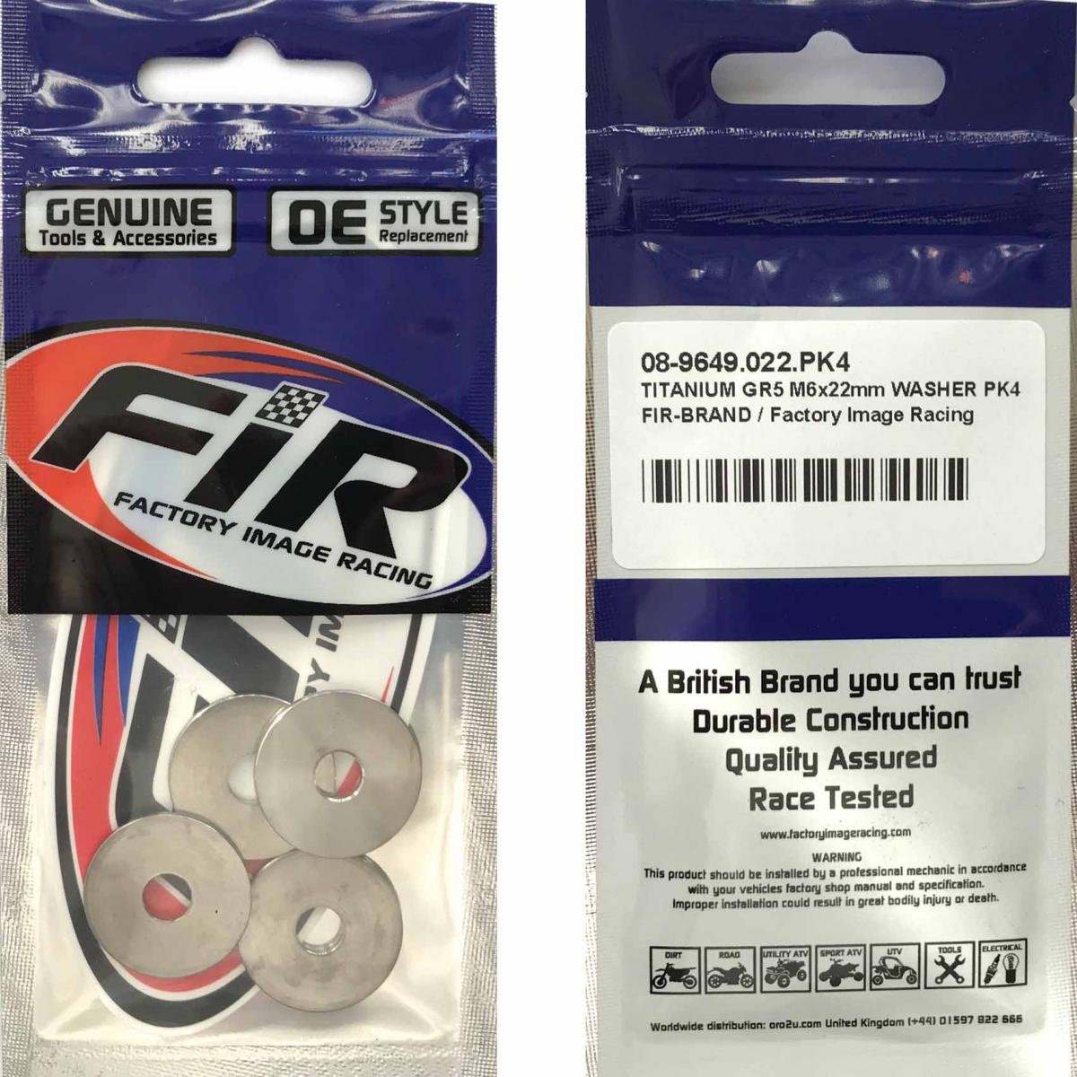 TITANIUM GR5 M6X22mm WASHER PK4 thumbnail 2