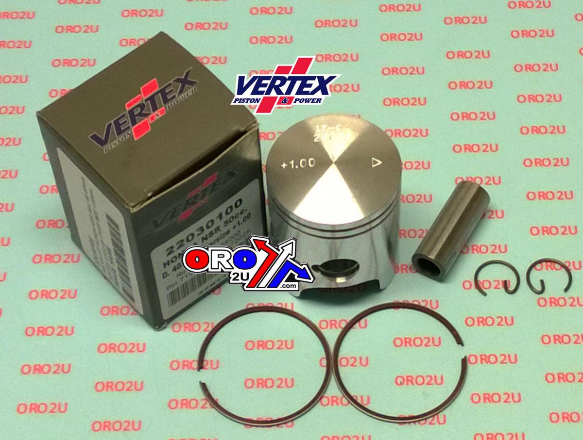 PISTON KIT HONDA NSR 50cc 39.25mm, VERTEX 22030025 OVER SIZE 0.25mm image 1