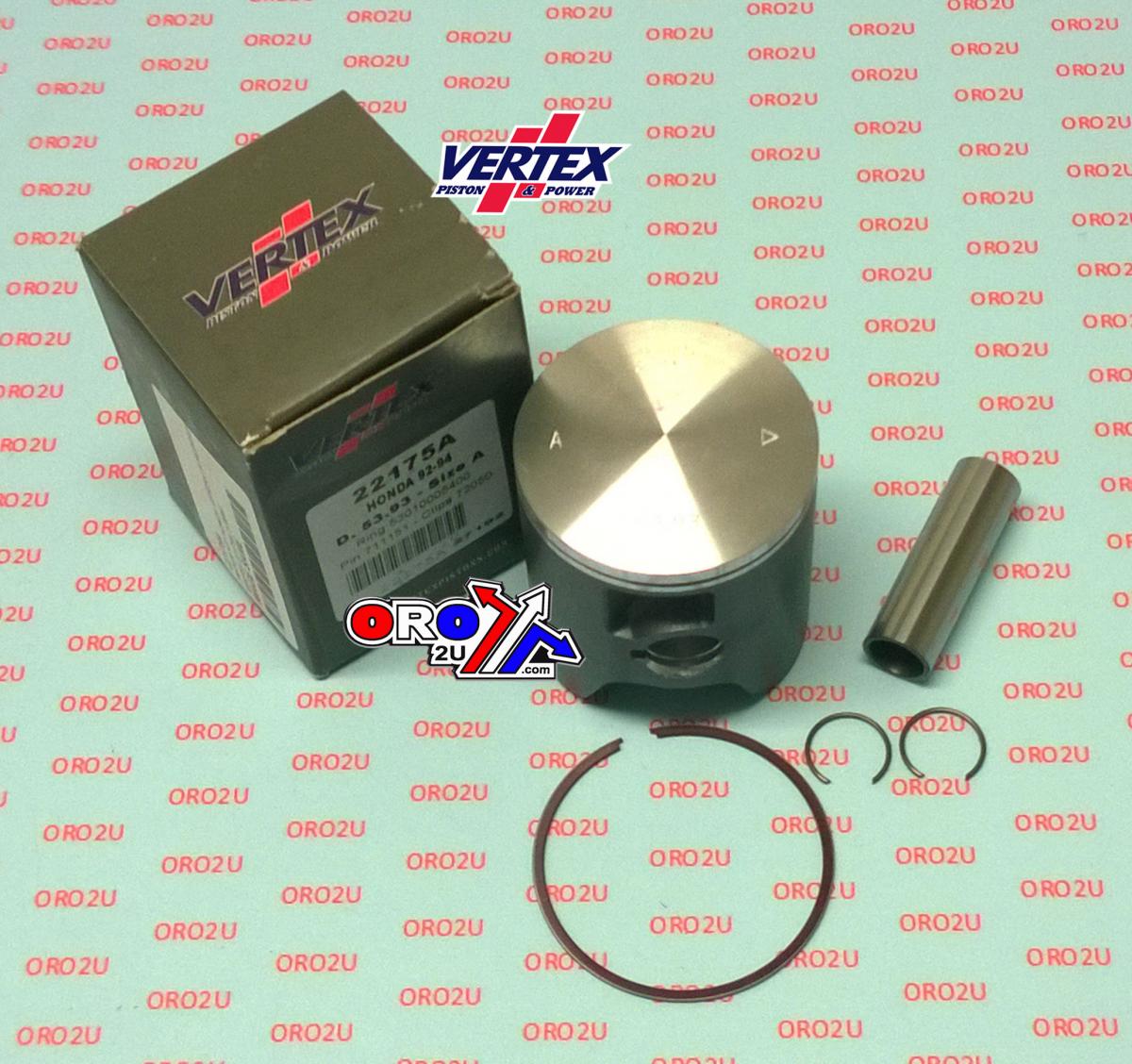 PISTON KIT HONDA RS125cc D 54.00mm, VERTEX 22175D GP 1-RING image 1