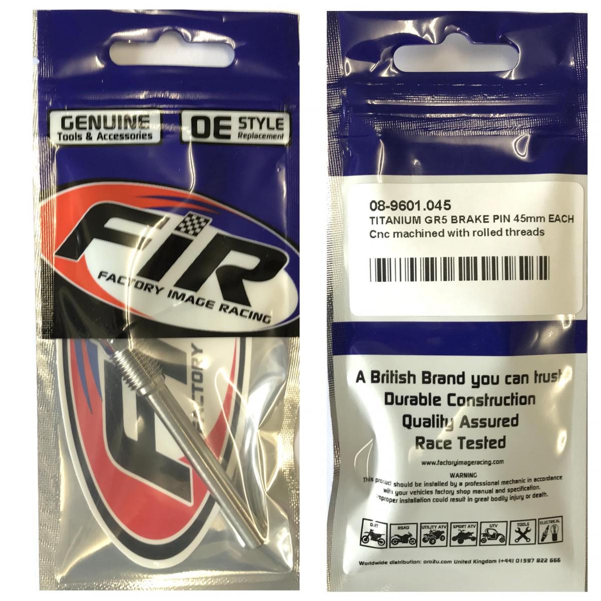 TITANIUM GR5 BRAKE PIN 45mm EACH, Cnc machined with rolled threads, / thumbnail 2