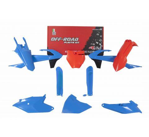 PLASTIC KIT/7 18-24 KTM SX85, LIGHT BLUE/ORANGE RTECH R-KITKTM-CL0-185, R-KITKTM-CL0-185 image 1