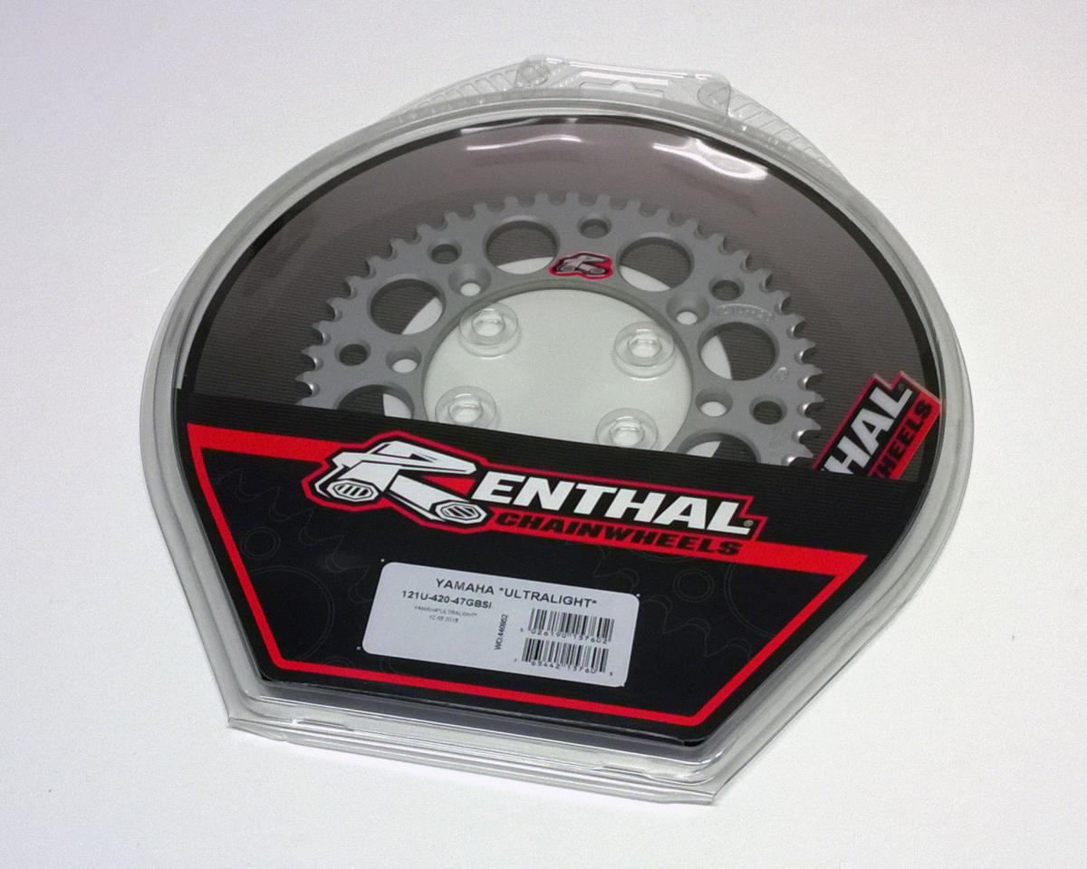 REAR SPROCKET ALLOY RENTHAL, ULTRALITE 121U-420-47GBSI SILVER, SUZUKI, YAMAHA thumbnail 2