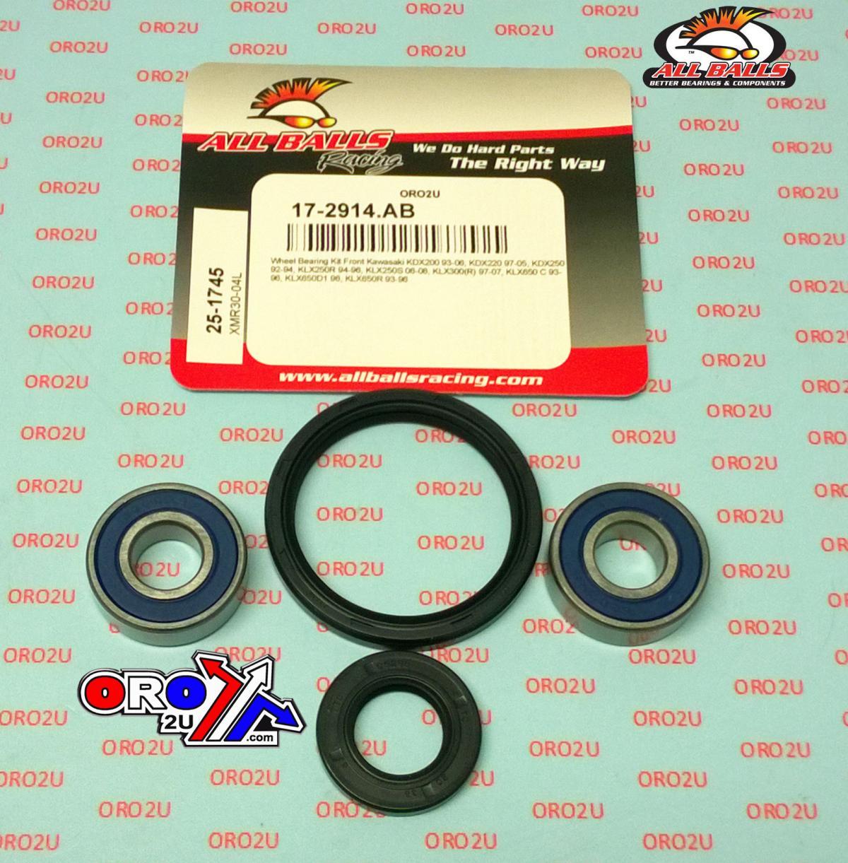 WHEEL BEARING KIT FRONT 92-08 KAW KDX/KLX, ALLBALLS 25-1745 DIRT thumbnail 2