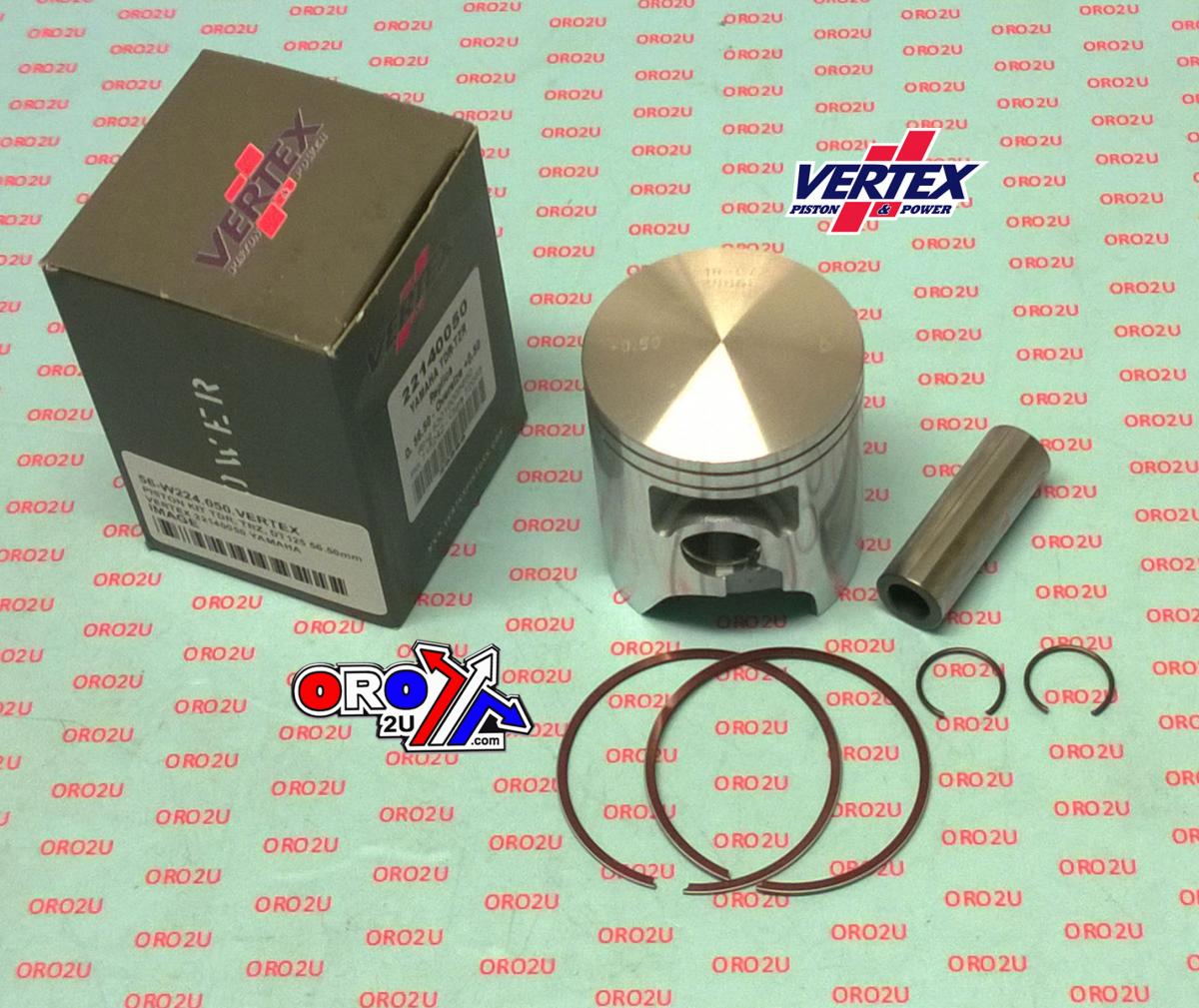 PISTON KIT VERTEX 56.75 YAMAHA TDR/TZR/DT 125 ALL, VERTEX 22140075 OS+0.75 image 1