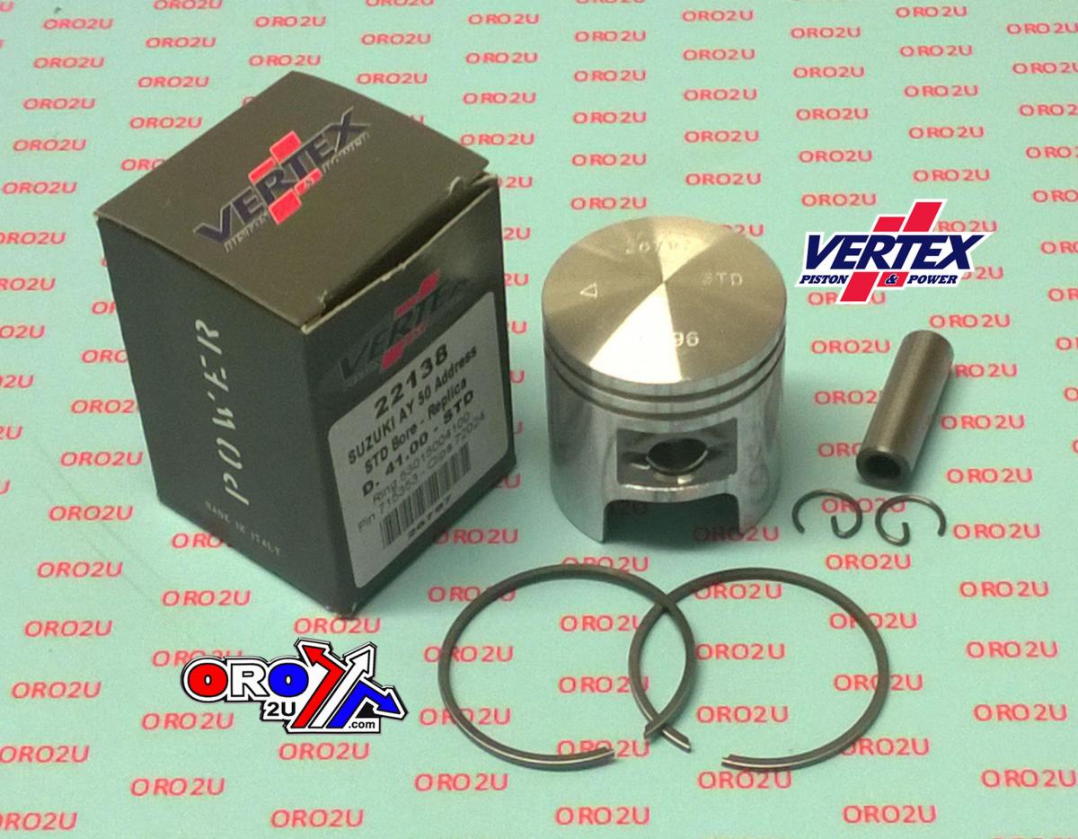 PISTON KIT VERTEX 42.50 50CC SCOOTER, VERTEX 22138150 OS +1.50 image 1