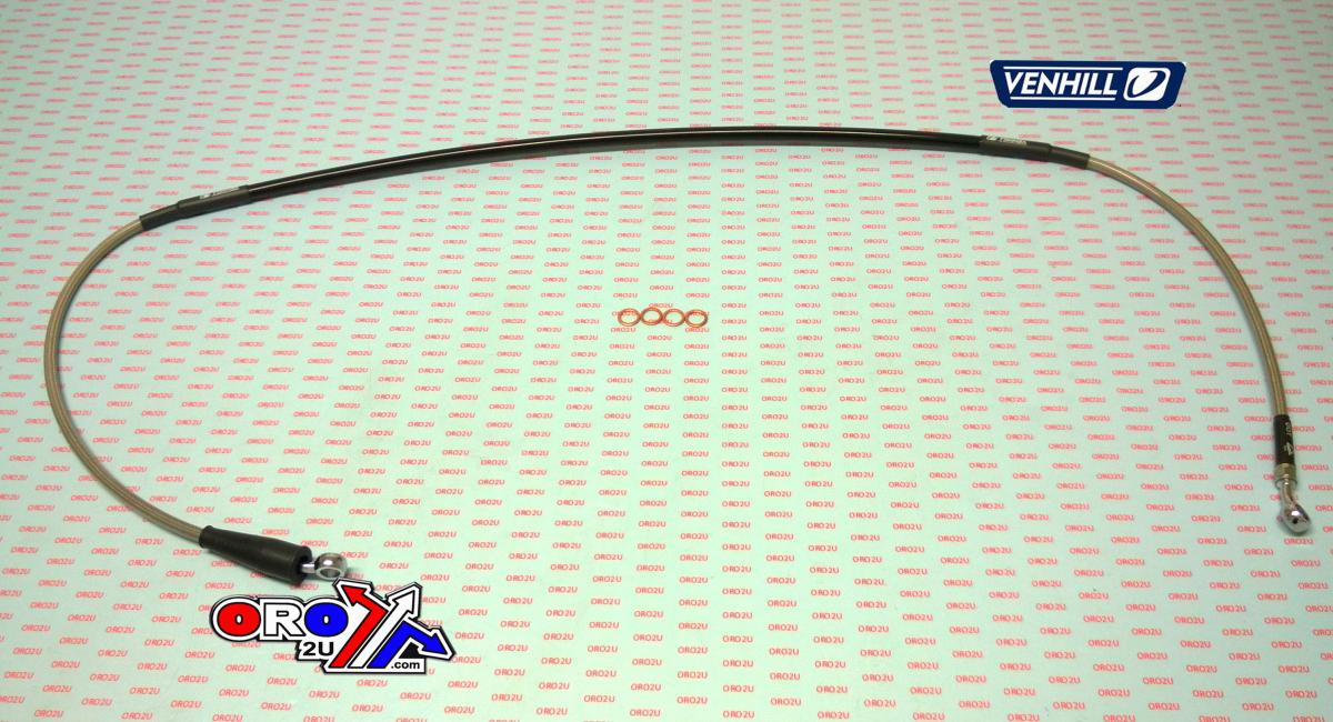 HOSE FRONT BRAKE SILVER / BLK, VENHILL SHR-1-003/P-CL image 1