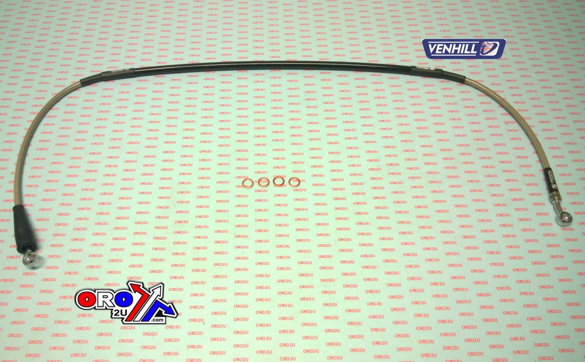 HOSE FRONT BRAKE SILVER / BLACK KX65 2012-25, VENHILL K02-1-056/P-CL image 1