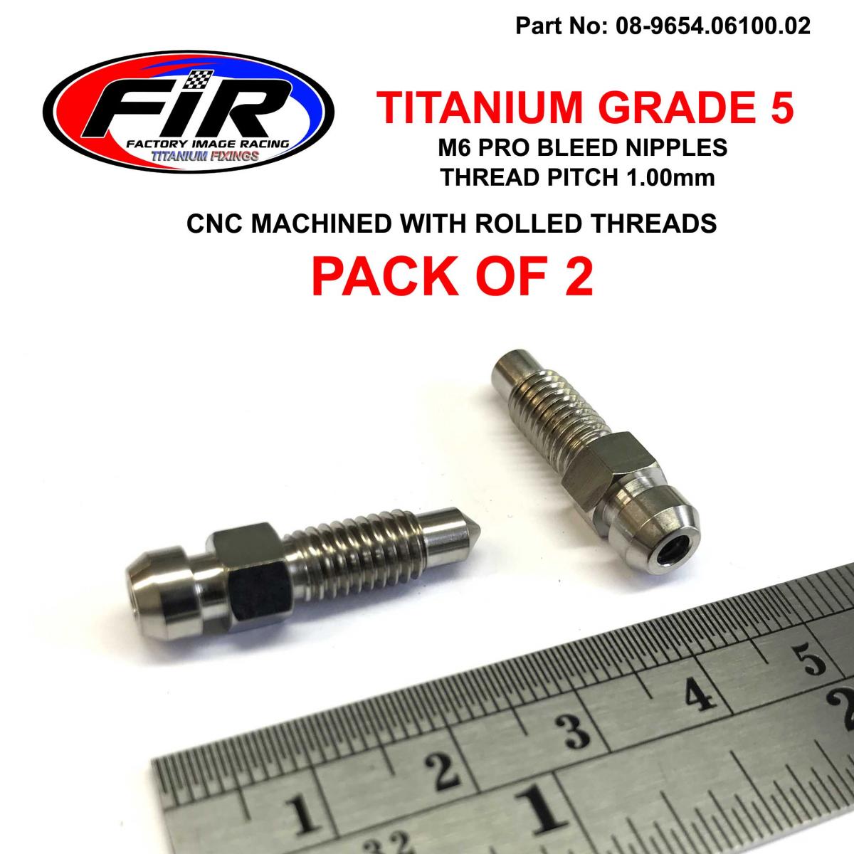 TITANIUM GR5 M6x1.00mm BLEED NIPPLE, PACK OF 2 / 34212314017 631.4.004.1A, / 105.3387.10 thumbnail 2