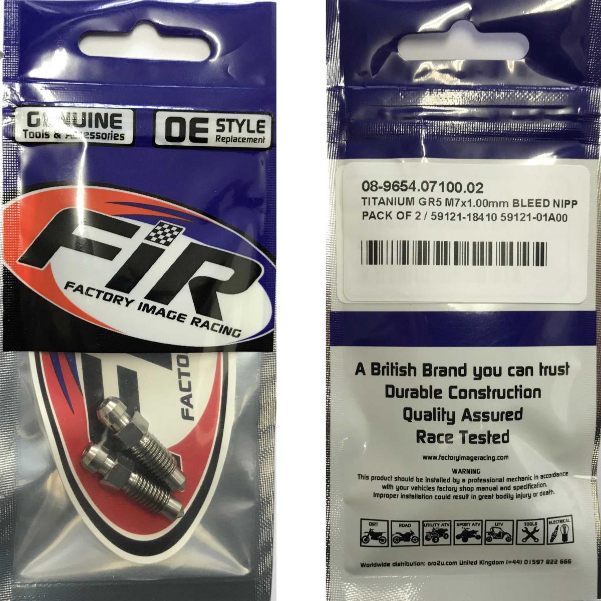 TITANIUM GR5 M7x1.00mm BLEED NIPPLE, PACK OF 2 / 59121-18410 59121-01A00 thumbnail 4