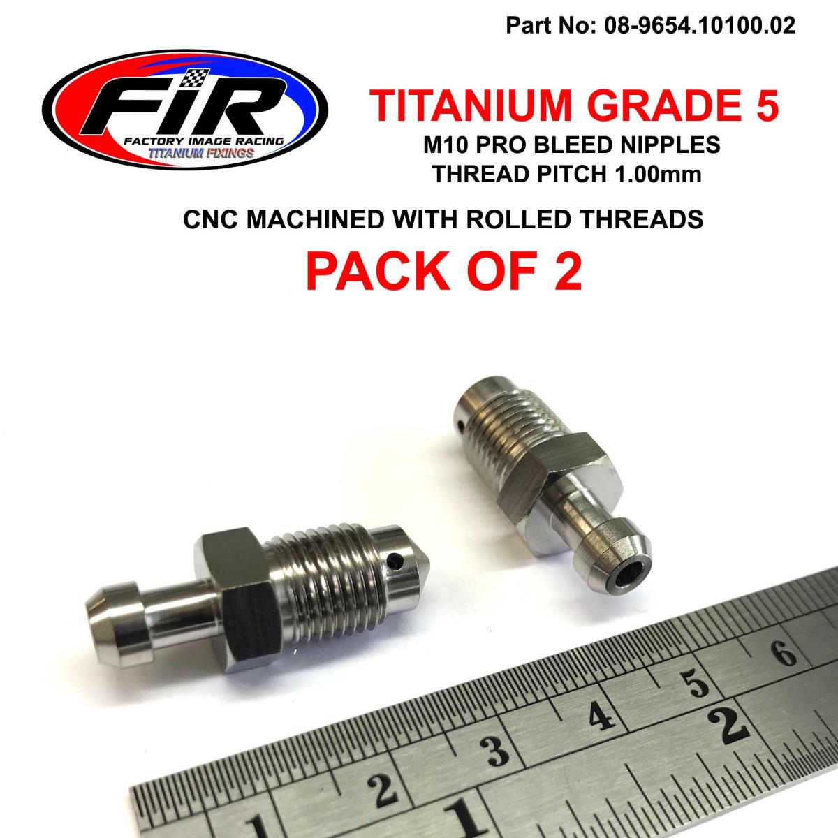 TITANIUM GR5 M10x1.00mm BLEED NIPPLE, PACK OF 2 / 60013020000 T2024905, MR407367 thumbnail 2