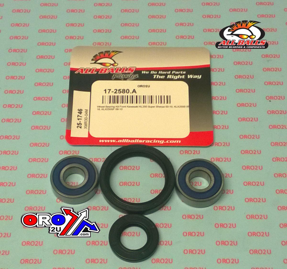 WHEEL BEARING KIT FRONT 00-20 KAW KL/KLX 250, ALLBALLS 25-1746 DIRT thumbnail 2