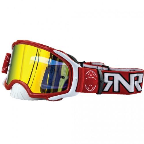 RNR PLATINUM TEAR OFF MIRRORED, RED GOGGLE, GAM45, TEAR OFF image 1