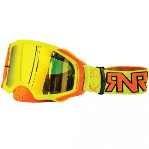 RNR PLATINUM TEAR OFF MIRRORED, YELLOW FLO GOGGLE, GAM68, TEAR OFF image 1