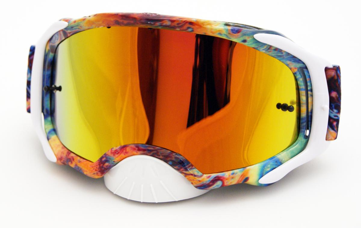 RNR PLATINUM TEAR OFF MIRRORED, OIL SLICK GOGGLE, GAM11, TEAR OFF thumbnail 2