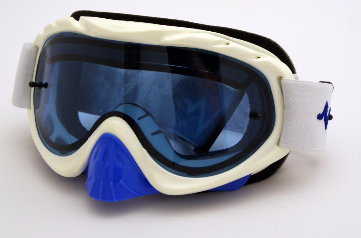 RNR HYBRID WHITE/BLUE VENTED LENS, WHITE/BLUE LIMITED EDITION GOGGLE, GH224DV, VENTED LENS image 1