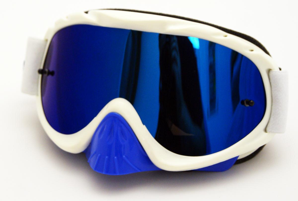 RNR HYBRID WHITE/BLUE MIRRORED LENS, WHITE/BLUE LIMITED EDITION GOGGLE, GH224M, MIRRORED LENS image 1