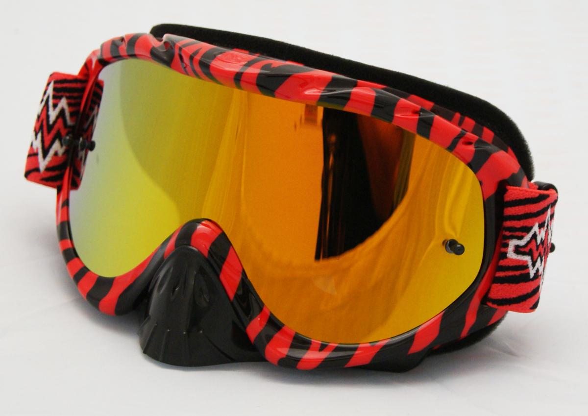 RNR HYBRID WILD RD/BK MIRRORED LENS, WILD RED & BLACK GOGGLE, GH365M, MIRRORED LENS thumbnail 2