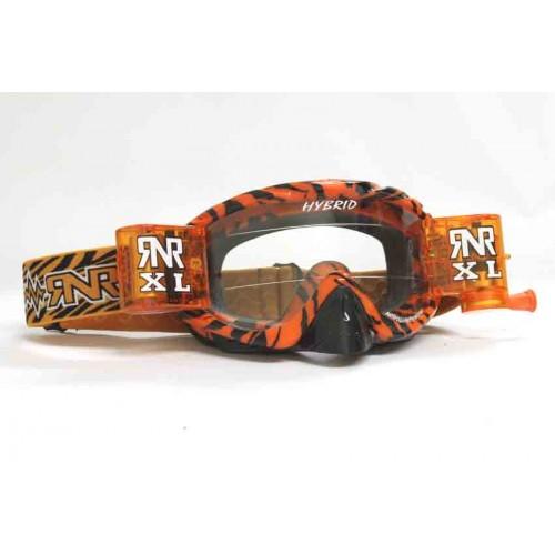 RNR HYBRID WILD OR/BK XL ROLL & TEAR OFF, WILD ORANGE & BLACK GOGGLE, 36MM ROLL OFF, GH366XL, ROLL & TEAR OFF image 1