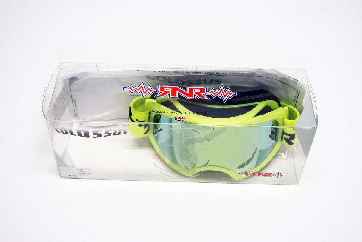 RNR COLOSSUS NEON YELLOW MIRRORED LENS, NEON YELLOW GOGGLE, GX68M, MIRRORED LENS thumbnail 3