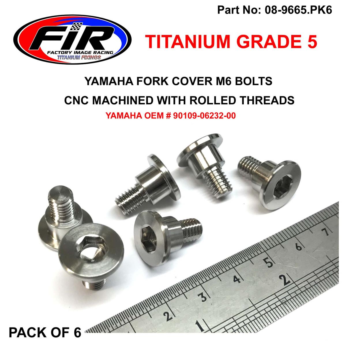 M6 FORK COVER BOLT YAMAHA PK 6, TITANIUM GRADE 5 / YAMAHA 90109-06232-00