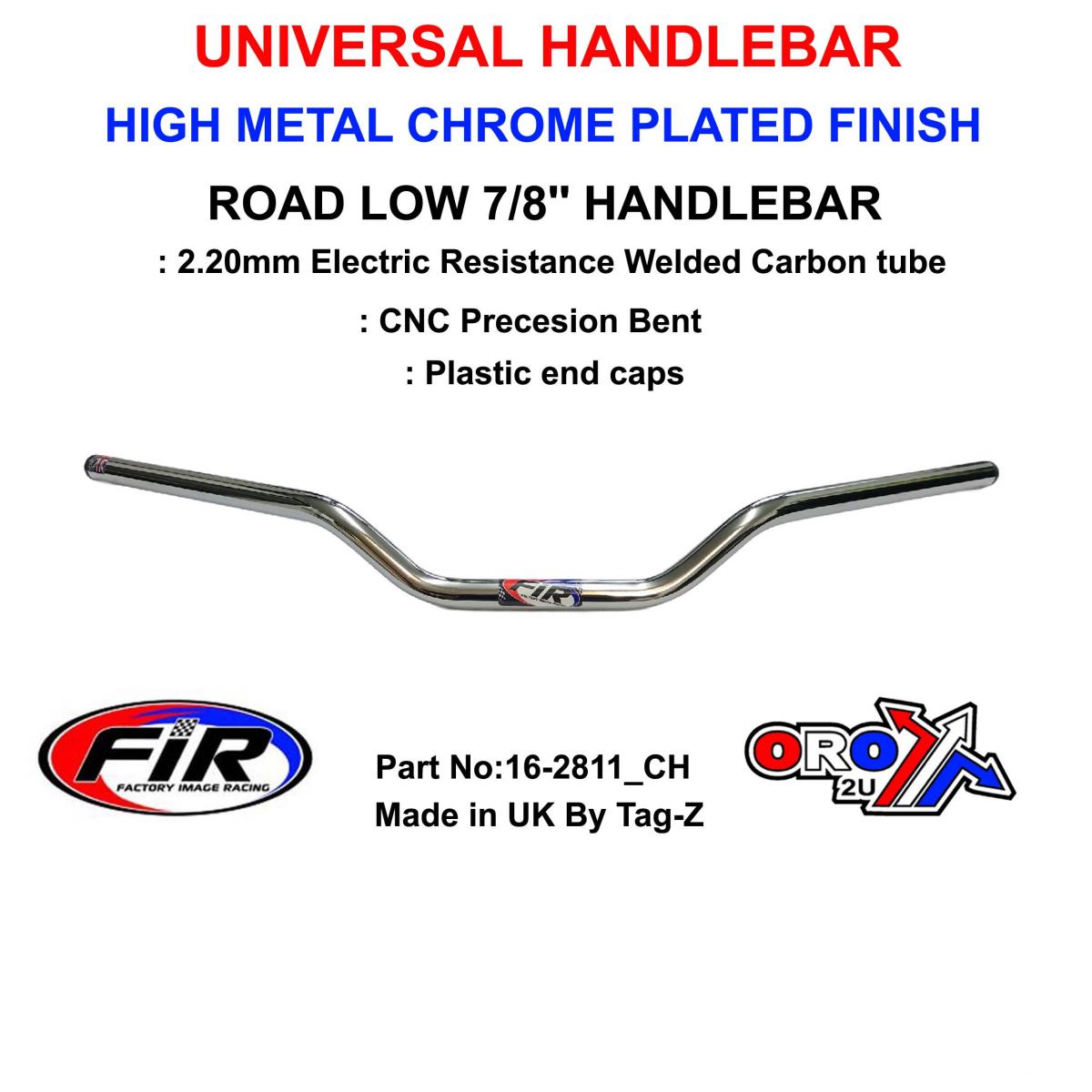 ROAD LOW HANDLEBAR 7/8'', METAL CHROME PLATED FINISH, / REN REF : 754-01 image 1