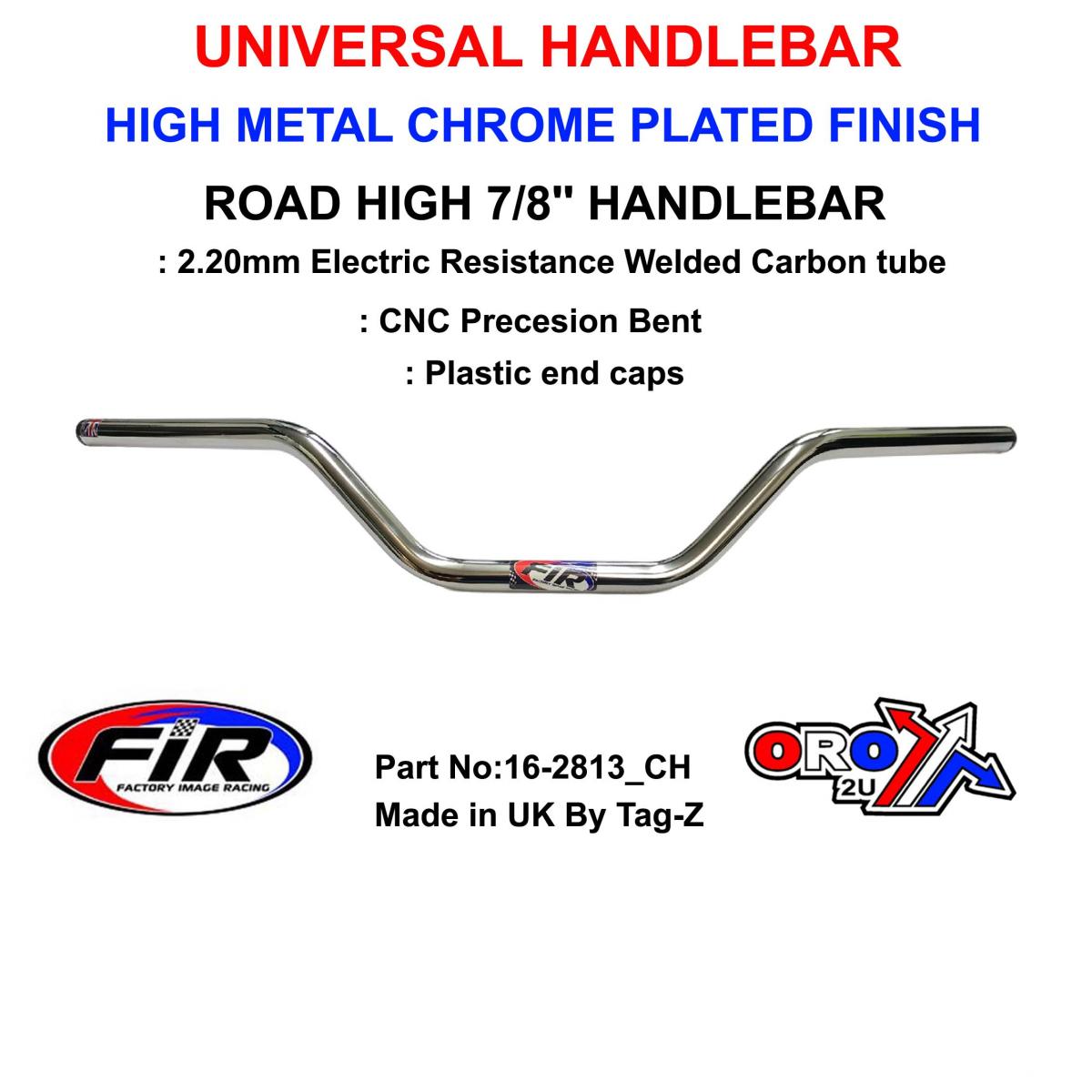 ROAD HIGH HANDLEBAR 7/8'', METAL CHROME PLATED FINISH, / REN REF : 756-01 image 1