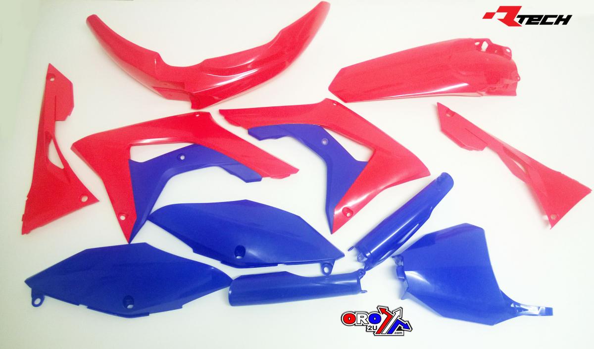 PLASTIC KIT B/R CRF250R 19-21 / CRF450R 19-20, RED AND BLUE P/KIT RTECH, R-KITCRF-RSB-519 thumbnail 2
