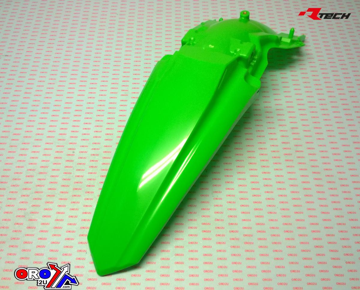 REAR FENDER 2019-23 KX450 NEON GREEN, RTECH R-PPKXFVF0019 thumbnail 2