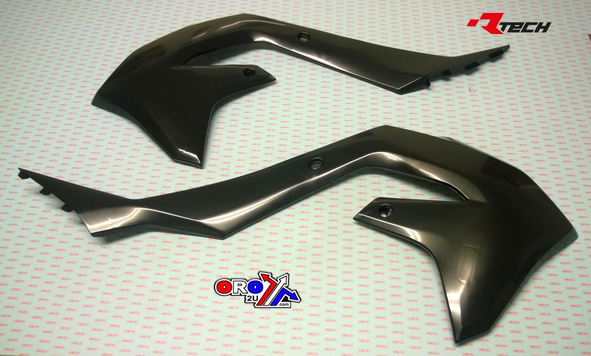 RADIATOR SCOOPS 2019-23 KX450F BLACK, RTECH R-CVKXFNR0019 thumbnail 2