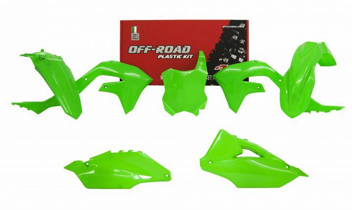 PLASTIC KIT/5 2019-23 KX450F NEON GREEN, RTECH R-KITKXF-VF0-599 image 1