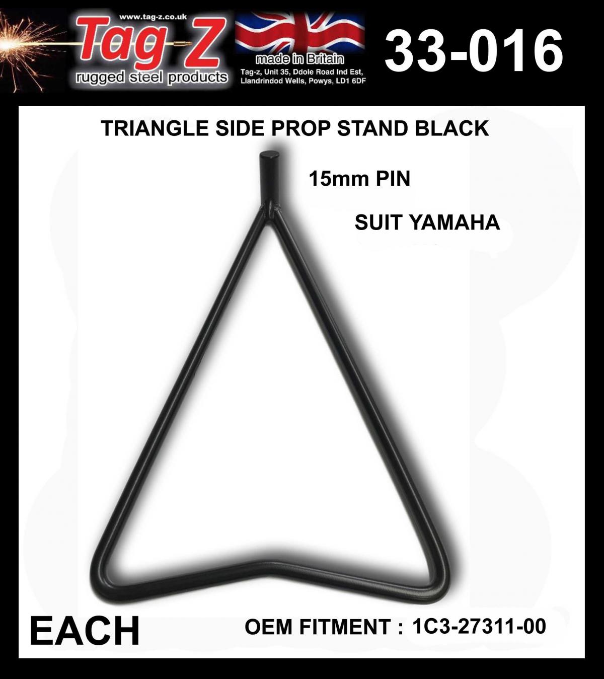 TRIANGLE SIDE PROP STAND BLACK, YAMAHA 1C3-27311-00-00 1C3-27311-00 thumbnail 2