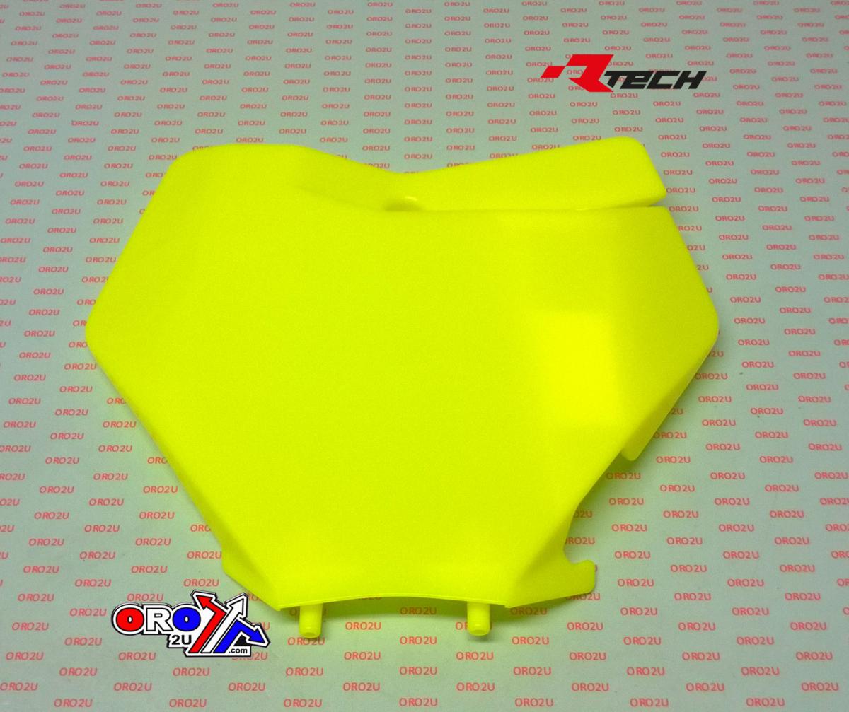 FRONT NUMBER PLATE 2019-22 KTM SX/SX-F, NEON YELLOW, RTECH R-TBKTMGF0019 thumbnail 2