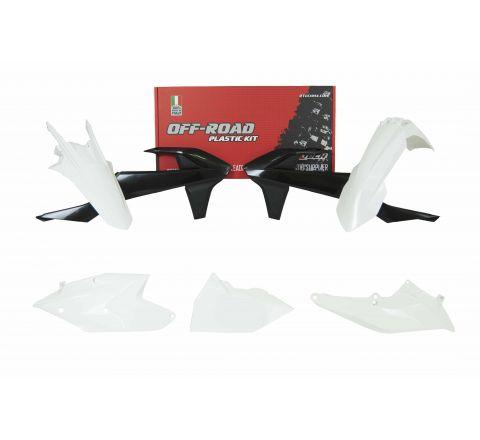 PLASTIC KIT/5 17-19 EXC/EXC-F, WHITE/BLACK, RTECH R-KITKTM-OEM-488 image 1