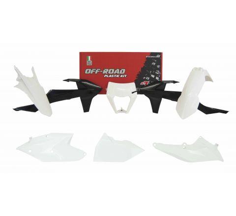 PLASTIC KIT/6 17-19 EXC/EXC-F, OEM SIX DAYS 2019, WHITE/BLACK ENDURO KIT, RTECH R-KITKTM-OEM-588 image 1