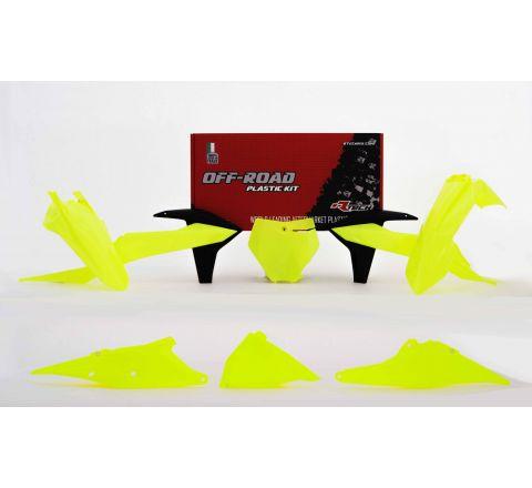 PLASTIC KIT/6 2019-22 KTM SX/SXF, NEON YELLOW, RTECH R-KITKTM-GF0-599 image 1