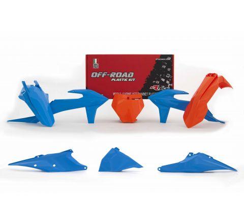 PLASTIC KIT/6 2019-22 KTM SX/SXF, ORANGE/VINTAGE LIGHT BLUE, RTECH R-KITKTM-CL0-599 thumbnail 2