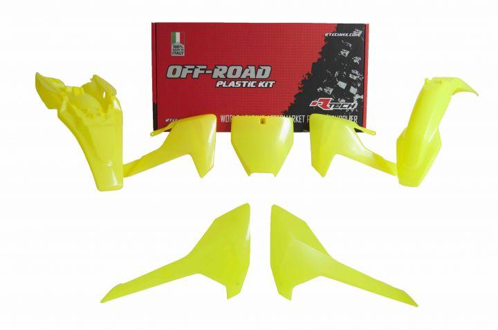 PLASTIC KIT/5 17-23 TC65, NEON YELLOW, RTECH R-KITHSQ-GF0-565 image 1