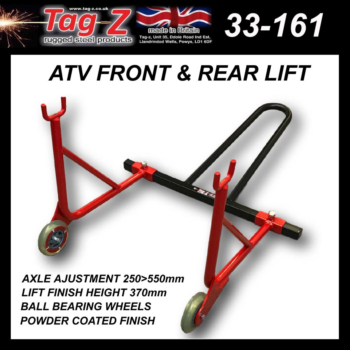 ATV REAR ELEVATOR RED BLACK, ATV / QUAD FAST EASY LIFT thumbnail 2