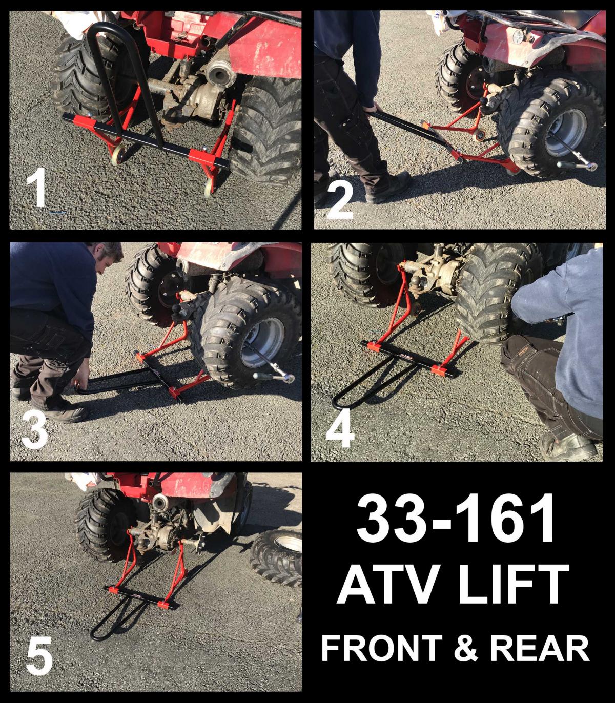 ATV REAR ELEVATOR RED BLACK, ATV / QUAD FAST EASY LIFT thumbnail 3